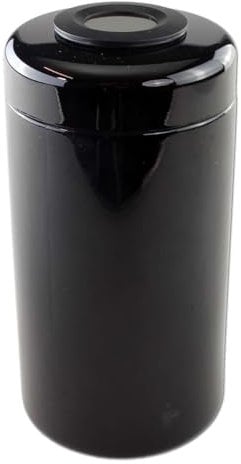 Black Leaf Violettglasdose 200 ml mit Thermo- und Hygrometer – Aufbewahrung mit Aromaschutz für Gewürze, Kräuter, Kaffee & Tee – luftdicht & geruchsdichte Dose mit schwarzem Deckel – ohne Logo