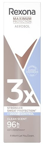 Rexona Maximum Protection Desodorante Aerosol Antitranspirante para mujer Clean Scent, 150 ml