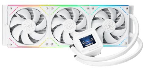 FW360 SE ARGB V2 CPU AIO Liquid Cooler White for Desktop, with TL-M12QW 2000RPM Daisy Chain Connection Fans,2 Rotatable LCD Display Screen, for AM4/AM5 & Intel 1700/1851/115X/1200