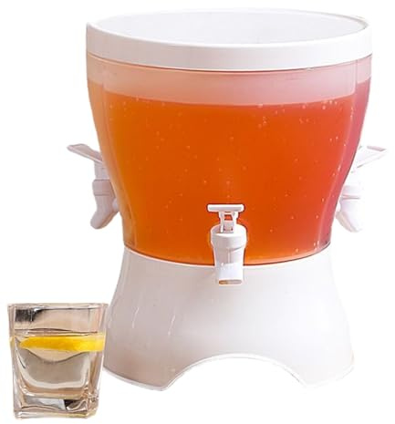 Dopsyesn Getränkespender,5,3L Fassungsvermögen Eisgekühlter Getränkespender Flasche - Drehbares Gefäß Mit Zapfhahn Dreifach-Fach Krug Für Camping Picknick Grillen