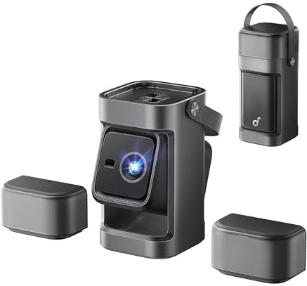soundcore Nebula P1 Portable Projector with Detachable Modules,650 ANSI Lumens,1080P Full HD, 20W Truly 2.0 Surround Sound,130° Built-in Gimbal, Auto Adjustment,180Big Screen,Carry Handle