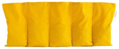 LOOLAY Kirschkernkissen Mikrowelle 50x20 cm – Wärmekissen Bio Baumwolle – Kirschkern Kissen mit 5 Kammern – Ideal bei Muskelverspannungen und Menstruationsbeschwerden (gelb)