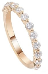 BWDHJLEY Goldring Damen 750 Echtgold, Verlobungsringe Weiß Moissanit Runde Gold 18 Karat Gelbgold