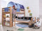 Relita Etagenbett Buche massiv, natur, versch. Farben blau/delfin