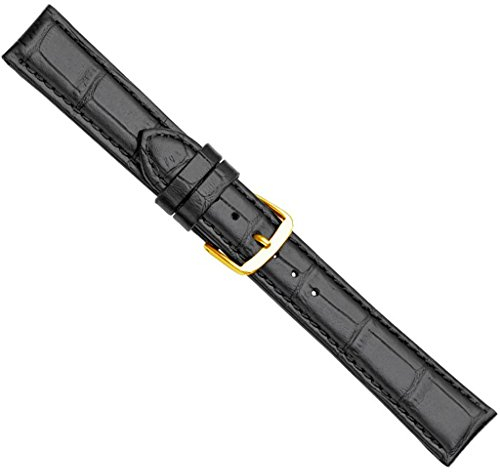 Herzog Uhrenarmband Kalbsleder schwarz 20317G, Stegbreite:30mm