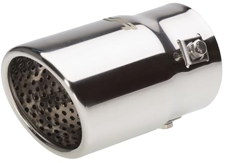 Simoni Racing Auspuffblende Rund/Schräg Edelstahl - Ø76xL128mm - Anschluß ->43-67mm