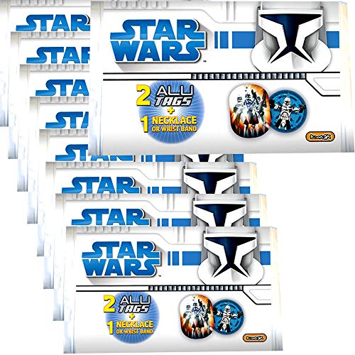TE-Trend 9 Stück Wundertüte Star Wars Clone Wars Halskette Armband Alu Tag Plaketten Mitgebsel