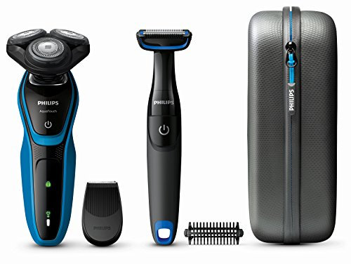 Philips AquaTouch – Rasoir (Rasoir Rotatif, Noir, Bleu, LED, Batterie, Nickel-métal d'hydrure (NiMH), intégré)