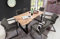 SAM® 7 TLG. Essgruppe Quentin, je 1x Baumkantentisch 140x80cm Akazie-Holz & 6X Schwingstuhl Parzivo in anthrazit