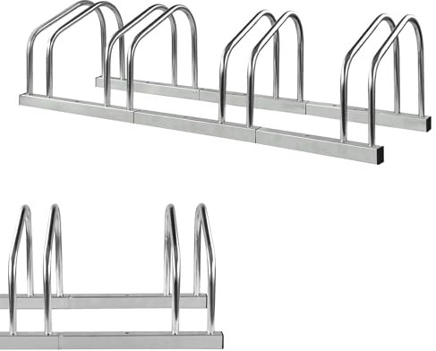 Crystals 2, 3, 4 & 5 Positions Cycle Bicycle Bike Parking Rack Floor Stand Steel Pipe Storage Wall Mount Holder (4 Cycle Stand Rack)