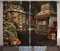 ABAKUHAUS Weihnachten Rustikaler Vorhang, Winter-Feier, Wohnzimmer Universalband Gardinen mit Schlaufen und Haken, 280 x 175 cm, Taupe