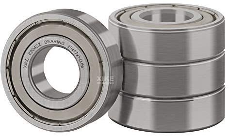 XiKe 4 Stück 6204ZZ Kugellager Abgedichtet 20x47x14mm Chromstahl und Vorgeschmiert, 6204-2Z Rillenkugellager mit Metall-Doppeldichtungen.