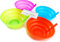 Plastic 4 bols avec paille intégrée – Vert, bleu, orange et violet