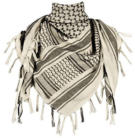 ECOMBOS Shemagh Scarf - Men Arab Head Scarf 100% Cotton Military Tactical Desert Keffiyeh Head Neck Wrap