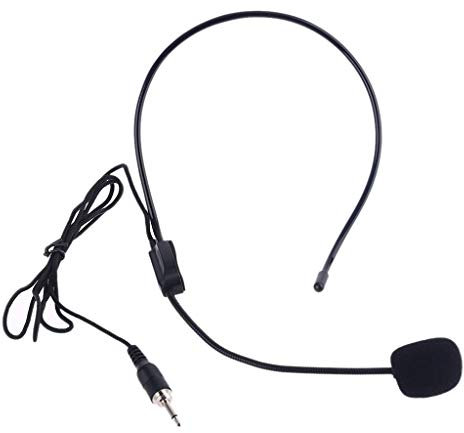 DALIN 3.5mm Screw Thread Plug Microphone Head Wear Guide Condenser Mic for Loudspeaker