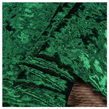 Pannesamt Meterware 160cm Breit 4-Wege Stretch Velours-Stoff für Bekleidungs-Kostüme, Nähen, Basteln, Heimdekoration(Color:Grün)