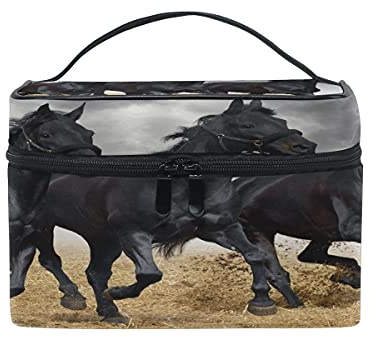 Kosmetiktasche mit Pferde-Motiv, für Reisen