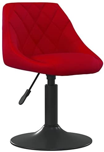 vidaXL Esszimmerstuhl Drehbar Höhenverstellbar Küchenstuhl Drehstuhl Essstuhl Polsterstuhl Lehnstuhl Stuhl Wohnzimmerstuhl Weinrot Samt