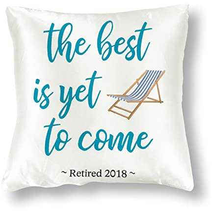 Ruhestandsgeschenke für Frauen, Ruhestandskissen, Das Beste ist noch kommen, Strandkorbkissen, Strandgeschenke für sie, dekorativer Kissenbezug mit verstecktem Reißverschluss, Design für Zuhause,