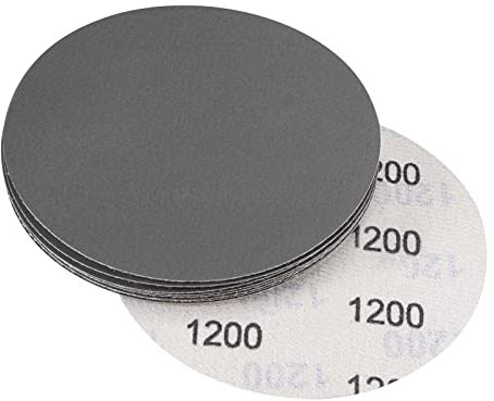 sourcing map 5 Inch Sanding Disc 1200 Grit Hook and Loop Wet Dry Usable Silicon Carbide C-Weight Backing Sandpaper for Orbital Sander 10Pcs