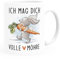 SpecialMe® Kaffee-Tasse Ich mag dich volle Möhre Hase Herz Geschenk Liebe Partner Jahrestag Valentinstag Uni-Weiß Keramik-Tasse