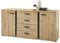 KANADA Sideboard in Artisan Eiche Optik, Schwarz - Moderne Kommode mit Schubladen für Ihr Wohnzimmer - 170 x 84 x 40 cm (B/H/T)