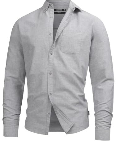 Indicode Herren Kepner Hemd mit Brust-Tasche aus Baumwolle | Herrenhemd für Männer Iron, M