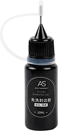 A/A Colle à strass pour ongles - Stylo de précision transparent - Sans essuyage - Gel d'étanchéité pour décoration d'ongles - Strass 3D - Outils de manucure professionnels