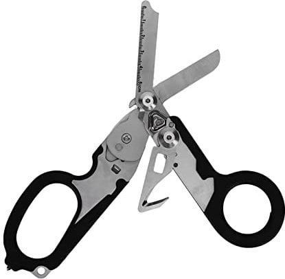 Fewb 6-in-1-Raptor-Notfallschere, Faltbare Traumaschere aus Edelstahl mit Glasbrecher, Traumaschere Notfall-Raptorschere, Camping-Multitool für Den Außenbereich