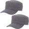 2 Pcs Grau Unisex Military Stil Army Cap - Verstellbare Baseball Flat Top Sommer Sonnen Kappe für Herren Damen