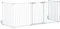 PawHut Pet Safety Gate 5 Panels Playpen Metal Fence w/ Walk Through Door - White