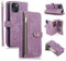 UEEBAI Case for iPhone 14 Plus 6.7 inch, 9 Card Slots Retro Leather Wallet Shockproof Flip Cover with Hand Strap Card Slots Zipper Pocket Kickstand Handbag Magnetic Closure - Purple