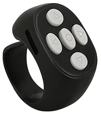 Bluetooth Remote Control, TikTok Remote Control APP Page Turner for iOS 15.0 for Android 8.0 Cell Phone, Smart Clicker, Rechargeable(Black)