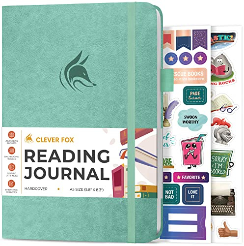 Clever Fox Reading Journal, Book Tracking Log, 14.6x21.3 Mint Cream | Hardcover book review notebook, Tracker for kids, teens & adults, Reading accessories & gifts for book lovers & readers