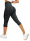 Yuson Girl Leggings Damen 3/4 Sport Legging Hohe Taille Elastische Blickdicht Yogahose Sommer Sporthose Laufhose Capri Leggings für Fitness Workout Radfahren Training Laufende(Schwarz, S)
