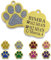 ibera gifts - Chapa Perro Grabada en Forma de Pata para Perros y Gatos Pequeños a Medianos, Placa Perro Personalizada, Metal Dorado con Purpurina, Tamaño 30 x 30 mm (Plateada)