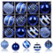 SHareconn Weihnachtskugeln Ornamente, 80 mm, 12 Stück, farbige, bruchsichere Kunststoffkugeln, dekoratives Baumschmuck-Set für Weihnachtsbaum, Urlaub, Party, Hochzeit mit Haken, Blau & Weiß