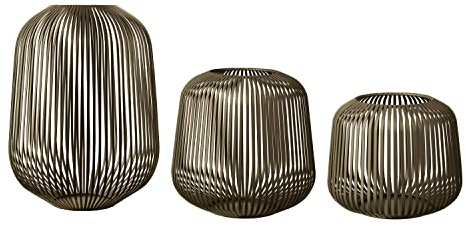 blomus Laterne Lito 3er Set | Burned Metal | Größe S,M und L | 20L x 20B x 17H cm | 28L x 28B x 27H cm | 33L x 33B x 45H cm | Kerzenhalter Burned Metal | Windlicht aus Edelstahl | Laterne Deko