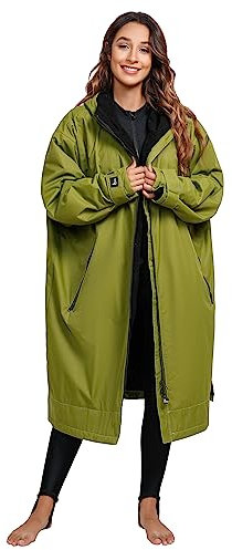 NUZAMAS Manteau de surf imperméable à capuche pour l'automne et l'hiver - Coupe-vent - Pour la plage, la natation, le surf, le bain - Unisexe - Taille L