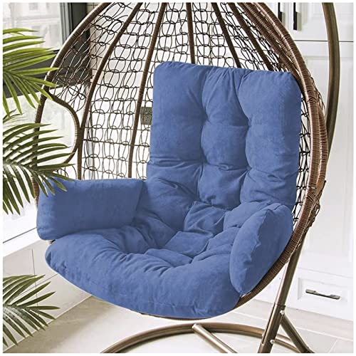 PJDDP Hängesessel Kissen Auflagen, Waschbar Schaukelstuhl Sitzkissen Hängestuhl Sitzauflage, Hängesessel Auflage Polster Ersatzkissen zum Indoor Outdoor Patio Yard Garten,Blau