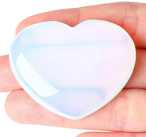 XIANNVXI 45mm Groß Opal Herz aus Steine Kristalle Edelsteine Herzen Liebe Edelstein Heilsteine Heilung Kristall Stein Palmstein Glücksbringer
