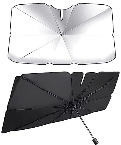 NALSA Parasol Coche Delantero para Audi Q3/Q5/Q7 2016-2021, Rotación de 360° Sombrilla Plegable Protección UV y Aislamiento Térmico Visera Solar Almacenamiento Fácil
