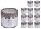 Jinfa 12er-Set Teelichthalter Silber Kerzenhalter Windlicht Glas Kerzengläser Teelichtgläser Weihnachtsdeko Innen Geschenke für Frauen - Zylindrische Form Ø10cm x h9cm