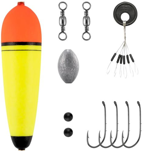 Alwonder 30g Mackerel Fishing Float Set for Mackerel Fishing Include Beads, Baitholder Hooks, Swivel and Float Stops Fully Accessories for Sea Cod or Predatory, 1 Pack