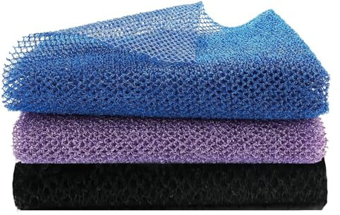 3pcs Filet de Douche Africain, Gommage Corps Filet de Bain, African Net Sponge Exfoliant Corps, Filet Exfoliant Eponge Douche, Accessoire Bain pour Femme Homme Enfant Filet De Gommage Corporelle