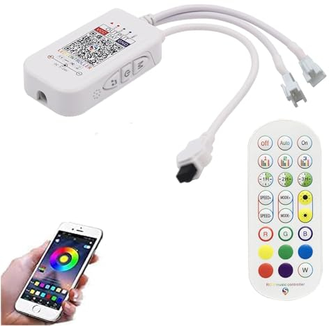 TOPXCDZ WS2811 WS2812B LED Streifen Leuchten Controller DC 5V 12V 24V Traum Farbe RGB 24Key Infrarot Controller Bluetooth APP Fernbedienung Eingebauter MIC Music Sync Indoor Usage