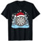 Dart Weihnachten Dartboard Dartscheibe Bommelmütze T-Shirt - Schwarz, Kurzarm, Klein, Unisex-Erwachsene, Weihnachten-Fans, Dart-Enthusiasten, Geschenk-Suchende