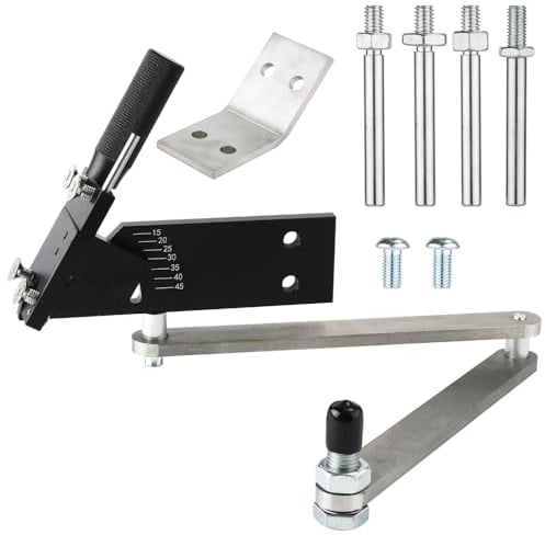 NQEUEPN Lawn Mower Blade Sharpener, 15°-45°Adjustable Mower Blade Sharpener Sharpening Balancer Bracket Tool for Straight and Standard Lawnmower Blades (5005, Black)