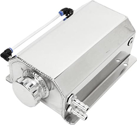 Coolant Radiator Tank, Coolant Overflow Tank Aluminium Alloy 2L Capacity Universal Radiator Reservoir Tank for Most Cars coolant expansion header tank (Silver)