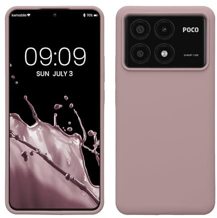 kwmobile Cover per Xiaomi Poco X6 Pro 5G Custodia - Back Case per Smartphone in Silicone TPU - Protezione Gommata - lilla color carne